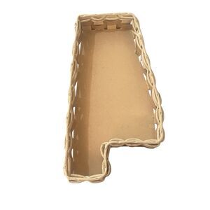 State of Alabama Shaped Woven Wicker Tray 13" x 7" Natural Wood